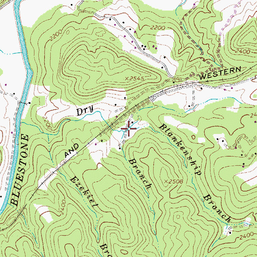 Topographic Map of Blankenship Branch, WV