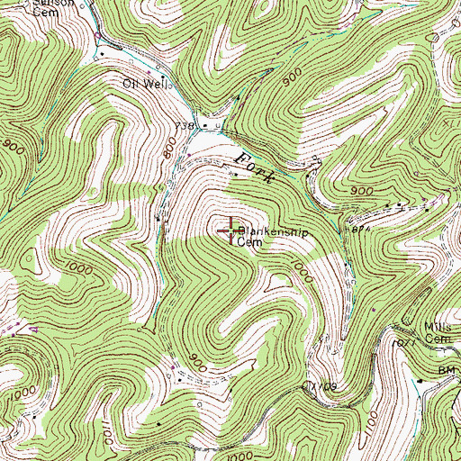 Topographic Map of Blankenship Cemetery, WV