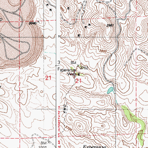 Topographic Map of Esperanza Well, AZ
