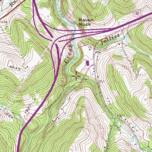 Topographic Map of Bloody Run, WV