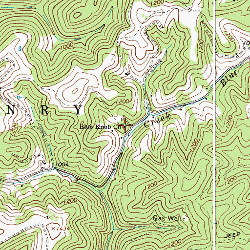 Topographic Map of Blue Knob United Methodist Church, WV