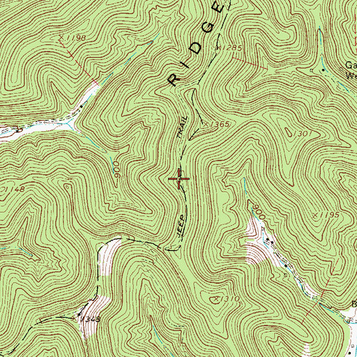 Topographic Map of Blue Ridge, WV