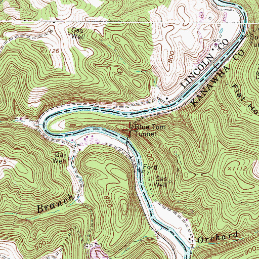 Topographic Map of Blue Tom Tunnel, WV