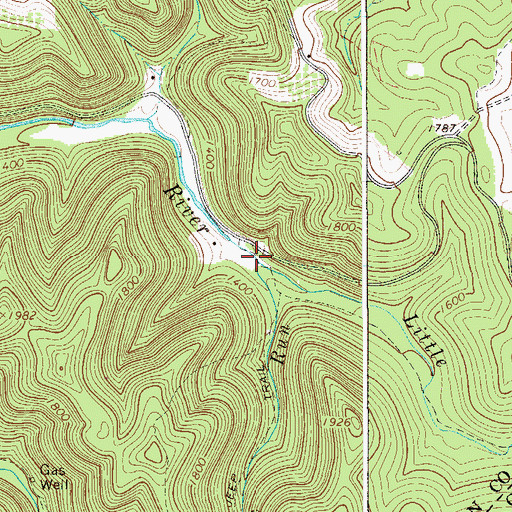 Topographic Map of Bluelick Run, WV
