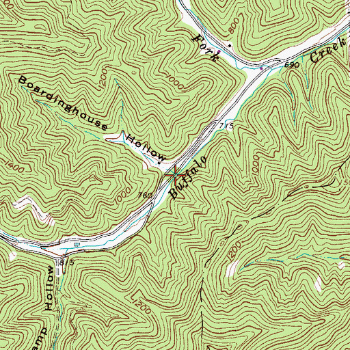 Topographic Map of Boardinghouse Hollow, WV