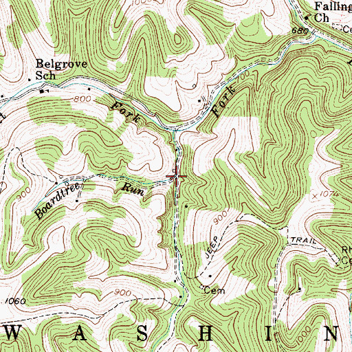 Topographic Map of Boardtree Run, WV
