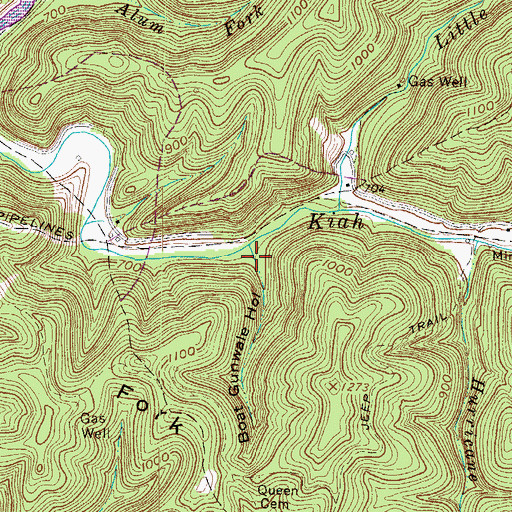 Topographic Map of Boat Gunwale Hollow, WV
