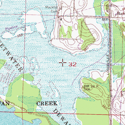 Topographic Map of Swan Creek Waterfowl Management Area, AL