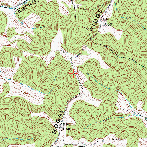 Topographic Map of Bogal Ridge, WV