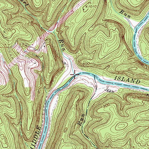 Topographic Map of Bogart Run, WV