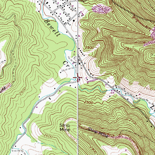 Topographic Map of Boggs Creek, WV
