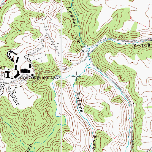 Topographic Map of Bolars Fork, WV