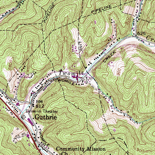 Topographic Map of Bonham Elementary School (historical), WV