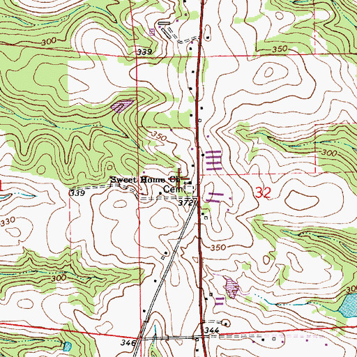 Topographic Map of Sweet Home Baptist Church, AL