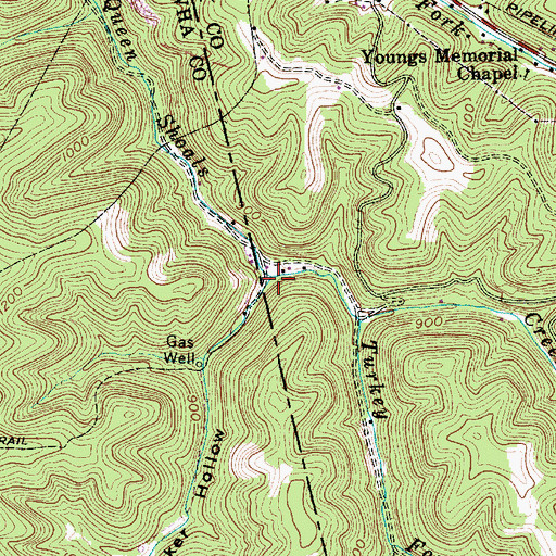 Topographic Map of Booker Hollow, WV