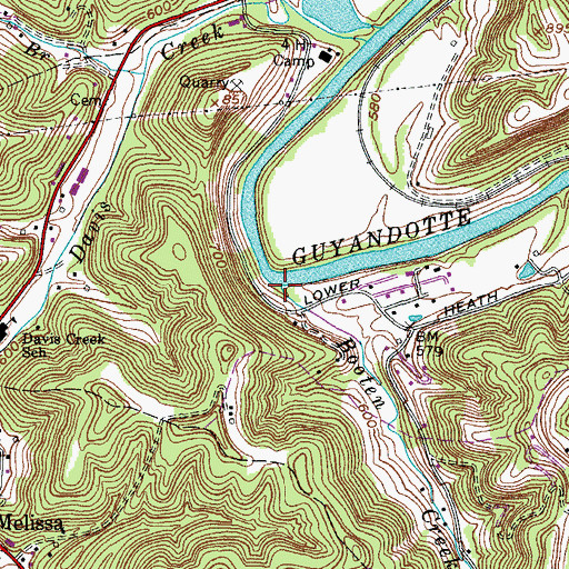 Topographic Map of Booten Creek, WV