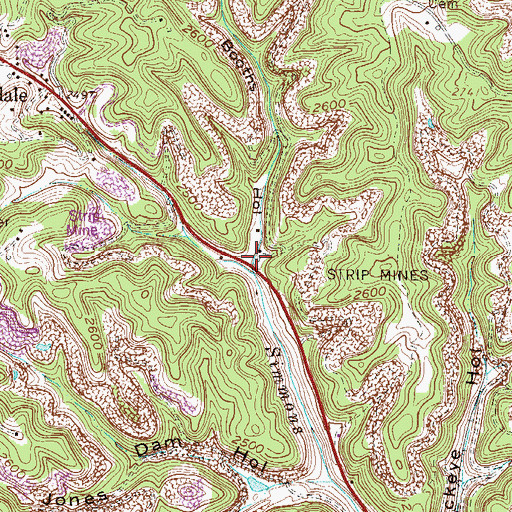 Topographic Map of Booths Hollow, WV