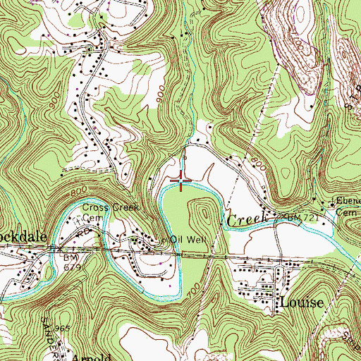 Topographic Map of Bosley Run, WV