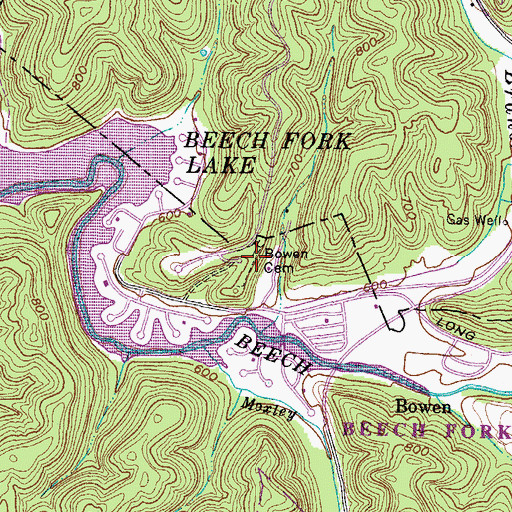 Topographic Map of Bowen Cemetery, WV