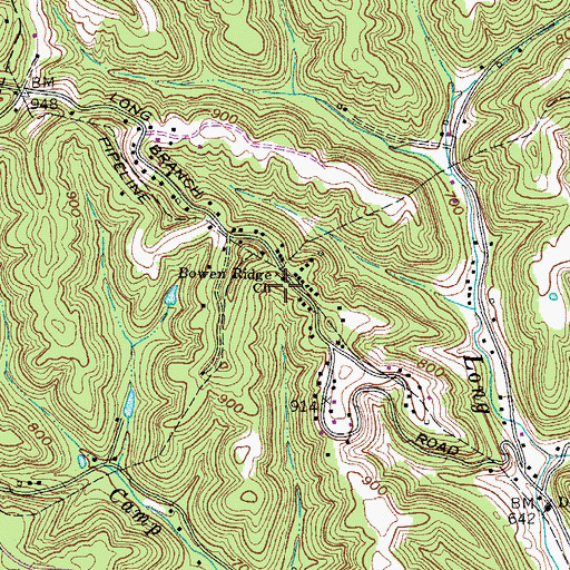 Topographic Map of Bowen Ridge Church, WV