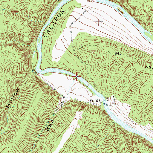 Topographic Map of Bowers Run, WV