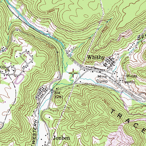Topographic Map of Bowyer Creek, WV