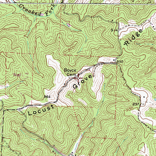 Topographic Map of Boyce Cemetery, WV