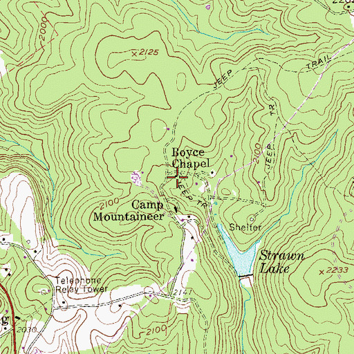 Topographic Map of Boyce Chapel, WV