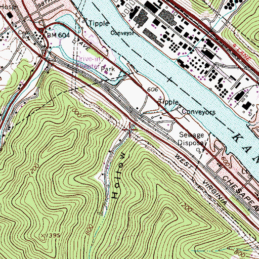 Topographic Map of Bradford Hollow, WV