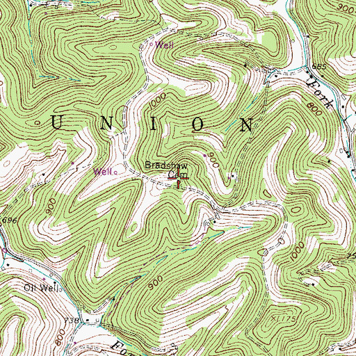 Topographic Map of Bradshaw Cemetery, WV