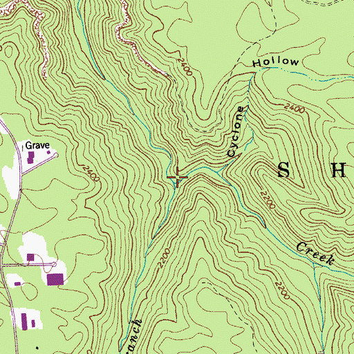 Topographic Map of Brammer Branch, WV