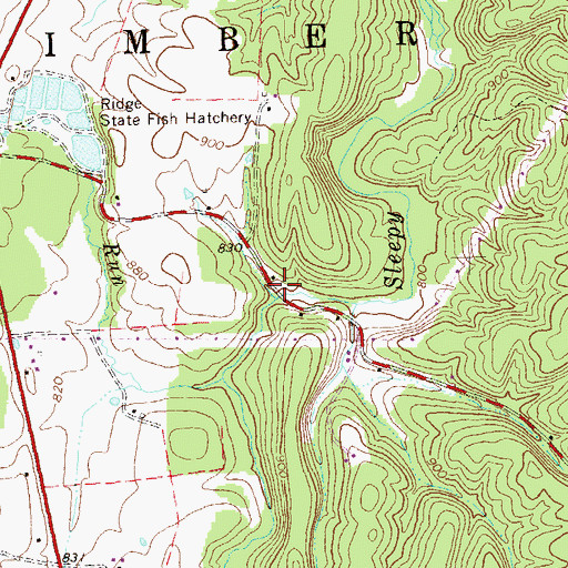 Topographic Map of Breakneck Run, WV