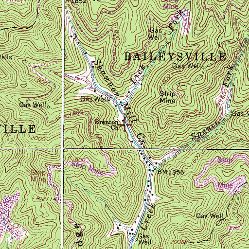 Topographic Map of Brenton Church, WV