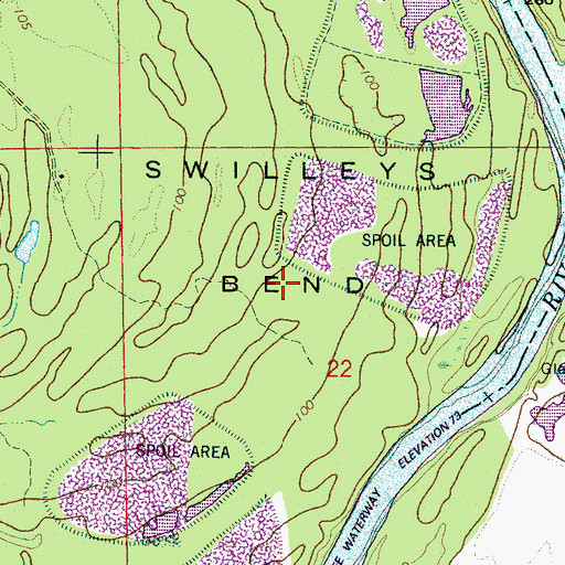 Topographic Map of Swilleys Bend, AL
