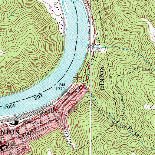 Topographic Map of Brier Branch, WV