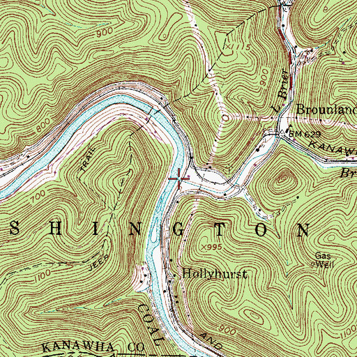 Topographic Map of Brier Creek, WV
