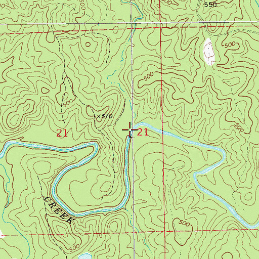 Topographic Map of Sycamore Creek, AL