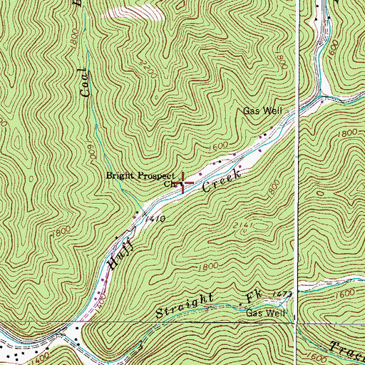 Topographic Map of Bright Prospect Church, WV