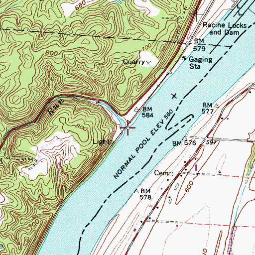 Topographic Map of Brinker Run, WV