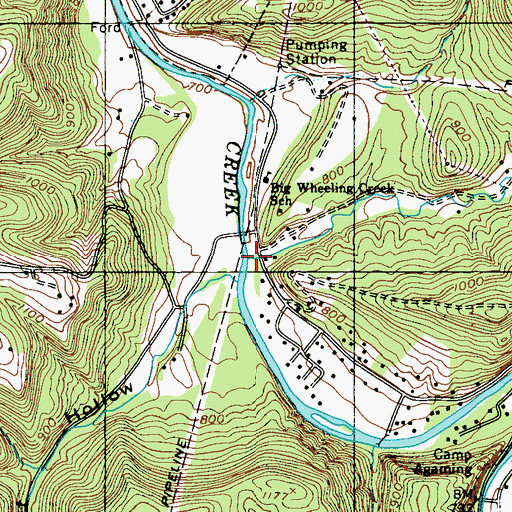 Topographic Map of Britt Run, WV
