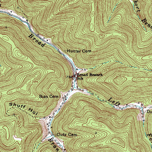 Topographic Map of Broad Branch School (historical), WV
