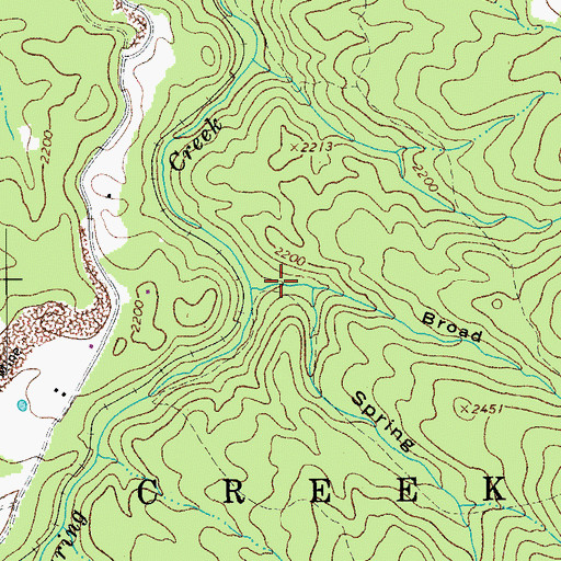 Topographic Map of Broad Hollow, WV