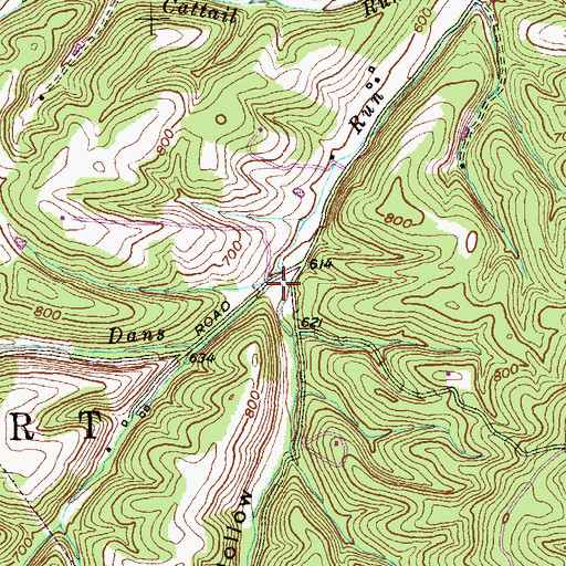 Topographic Map of Broad Hollow, WV