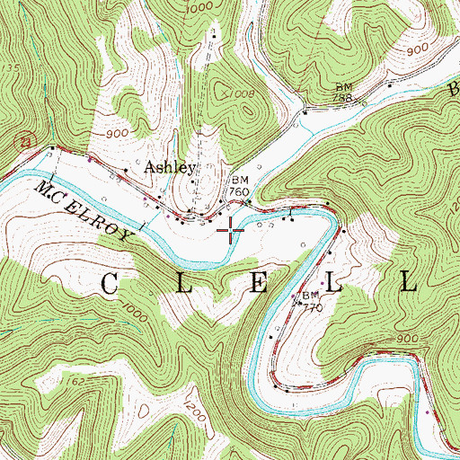 Topographic Map of Broad Run, WV