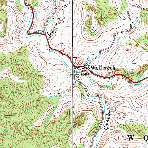 Topographic Map of Broad Run, WV