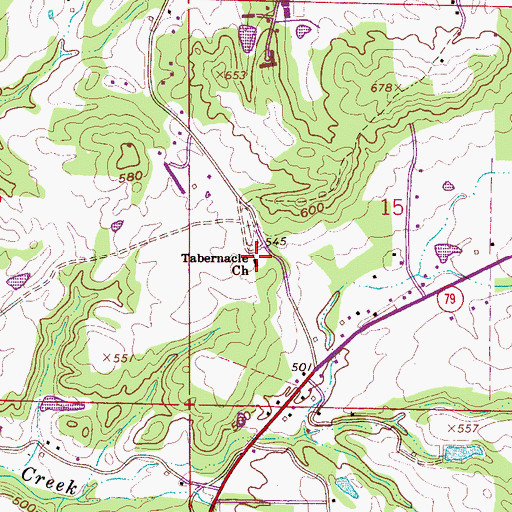 Topographic Map of Tabernacle United Methodist Church, AL