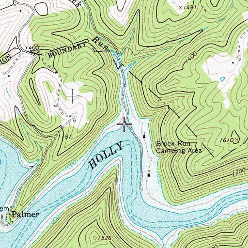 Topographic Map of Brock Run, WV