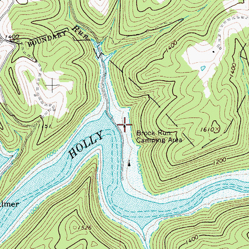 Topographic Map of Brock Run Camping Area, WV