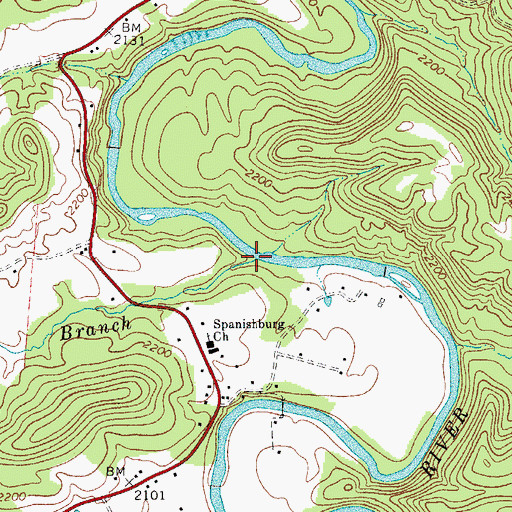 Topographic Map of Brook Branch, WV