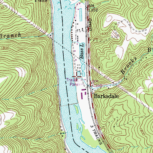Topographic Map of Brooks Branch, WV